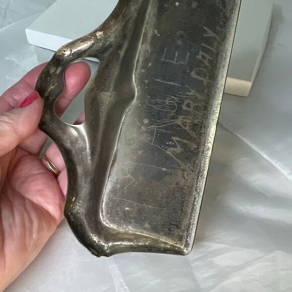 Antique silver plated crumb catcher waitstaff butlers - Picture 3 of 6